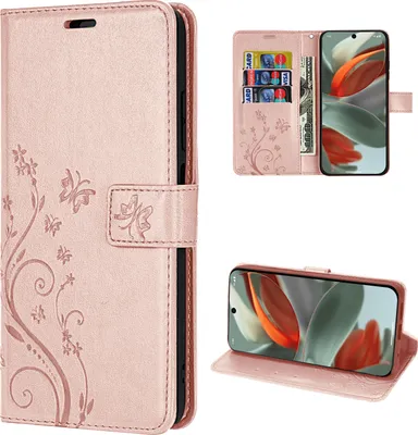 Produktbild von Hülle für Google Pixel 9 / 9 Pro Handy Tasche Handyhülle Schutzhülle Klapphülle Rosegold