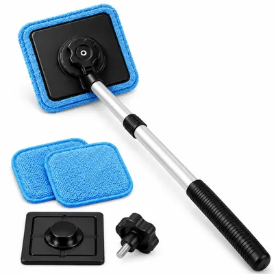 Produktbild von Windschutzscheiben Reiniger Auto, magnetischer Scheibenwischer mit Mikrofasertuch, Teleskopgriff, Glasreiniger Set für Auto und Fenster