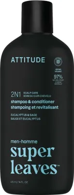Produktbild von Beruhigendes Shampoo und Conditioner fü r Herren 2in1 Super Leaves Eucalyptus & Sage ( Shampoo und Conditioner) 415 ml