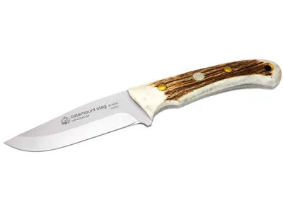 Obrázok produktu pre Poľovnícky nôž Puma IP CATAMOUNT STAG, oceľ 440 C, jelení roh, kožené puzdro, PUMA-No. 814000