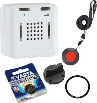Immagine prodotto di ELDAT RS11E con set di sostituzione della batteria: chiamata d'emergenza domestica mobile senza funzione di riconoscimento con trasmettitore di chiamata d'emergenza impermeabile per l'assistenza domiciliare; sistema di chiamata d'emergenza con collare di chiamata d'emergenza; pulsante di chiamata d'emergenza per anziani
