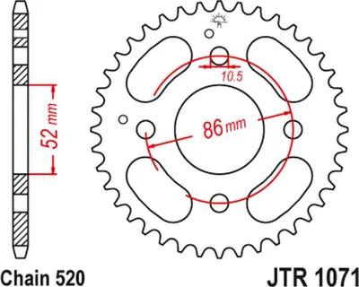 Immagine prodotto di JT - Pignone posteriore 4621 31 per KYMCO MXU/MXR50/150 dal 2002 al 2013 (462131JT) (catena 520)