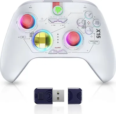 Produktbild von EasySMX X15 Controller PC Controller Wireless mit 7 RGB Licht weiß