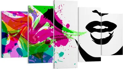 Produktbild von Bild auf Leinwand - Leinwandbild - Frau Gesicht Lippen Make-up - 160x85cm - Wand Bild - Wanddeko - Leinwanddruck - Bilder - Kunstdruck - Wanddekoration - Leinwand bilder - Wandkunst - EA160x85-2634