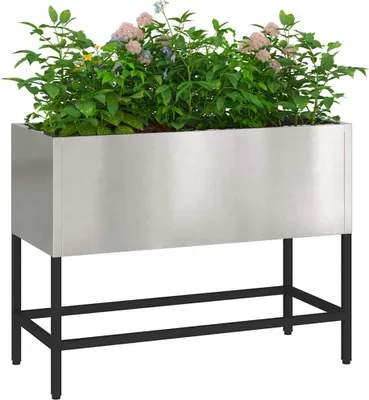 Produktbild von vidaXL Hochbeet Gartenpflanzer Silber 60 x 26 x 45 cm Edelstahl