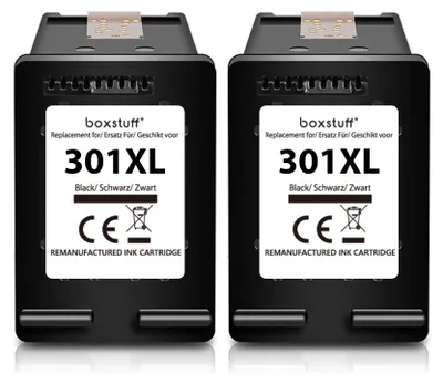 Produktbild von Boxstuff Druckerpatronen 301XL – Kompatibel mit HP Deskjet, Envy und Officejet – Schwarz Multipack