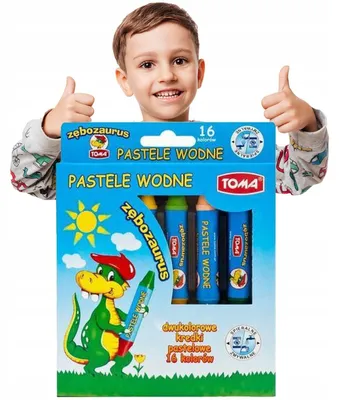 Produktbild von Toma Wasserpastelle Zębozaurus 16 Farben Malkreide