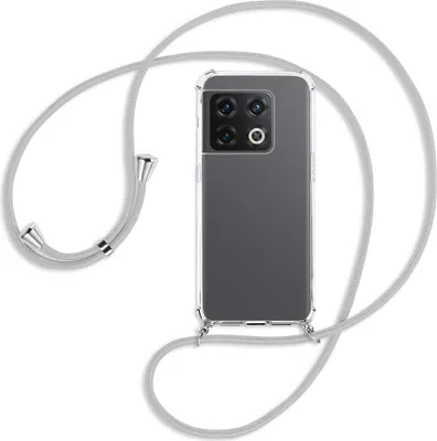 Produktbild von Handykette Backcover-Schutzhülle mit Band (Metall silberfarben) für OnePlus 10 Pro 5G - silbergrau