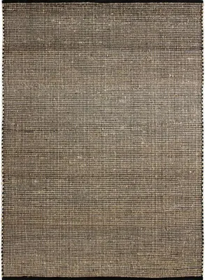 Produktbild von Teppich aus Jute und Baumwolle handgewebt schwarz natur 160x230