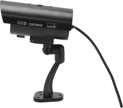 Image de Cam?ra de surveillance factice�������� avec autocollant d'avertissement rouge clignotant r?aliste offrant une protection et la possibilit ?