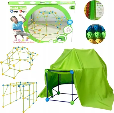 Immagine prodotto di Lolex | Tent Base Building Blocks Straws Construction Toy - Colorato - 87 elementi - Costruisci la tua tenda
