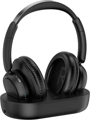 Produktbild von Over-Ear-Kopfhörer mit TV-Sender-Ladestation für Senioren, Hörgeschädigte, Keine Audioverzögerung, Blutooth-Kopfhörer, Plug-and-Play