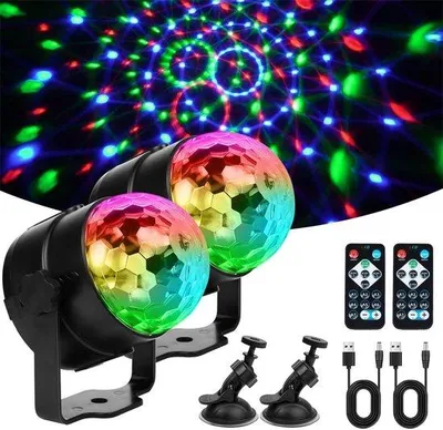 Obrázek produktu pro Mini USB lampy, otočné o 360°, 3 W, RGB, do auta a na párty