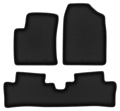 Produktbild von Velours-Fußmatten für Hyundai i10 II 2013- (Schrägheck) – 3-tlg, Schwarz, passgenau – Wielganizator DURBAN