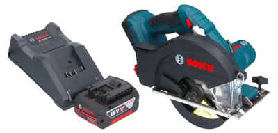 Zdjęcie produktu dla Bosch GKM 18V-50 Professional akumulatorowa pilarka tarczowa do metalu 18 V 136 mm bezszczotkowa + 1x akumulator 4,0 Ah + ładowarka