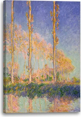 Produktbild von Leinwandbild (60x80cm): Claude Monet - Pappeln, echter Holz-Keilrahmen inkl. Aufhänger, handgefertigt in Deutschland