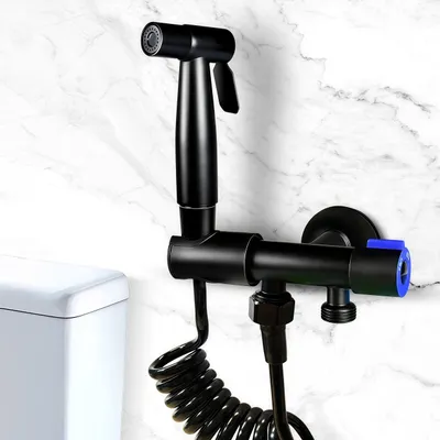 Produktbild von Bidet Handbrause für die Toilette, Bidet-Sprüher, Edelstahl Duschsprüher, WC Brause Bidet Set, Hygiene Dusche Bad Set, Schwarz