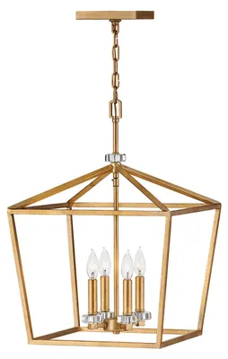 Zdjęcie produktu dla Żyrandol Stinson postarzany mosiądz 4xE14x60W kryształ wym:216,9x40,5x40,5cm IP20 Quintiesse