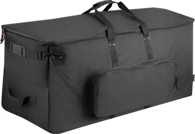 Image de Sac pour batterie électronique, 600D, sac rembourré avec roulettes, grand intérieur 920 x 420 x 410 mm, étui de transport léger avec séparateurs amovibles et multiples poches, pour batteries électroniques, noir