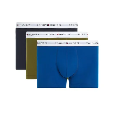 Produktbild von TH TOMMY HILFIGER Herren-Boxerpack 3-teilig sichtbare elastische Stretch-Baumwollunterwäsche Artikel UM0UM02761 TRUNK 3P, XXL - Waist cm 104-109 /  Waist inch 41-43, Cotone 95%,Elasthan 5%