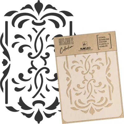 Produktbild von Malschablone für Handwerk A3 30x42cm, Klassiker Barockes Ornament Muster, Wiederverwendbare Kunststoff DIY & Scrapbooking Zeichenschablone