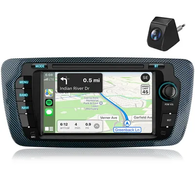 Produktbild von 7'' 2+64G carplay android auto autoradios BT Für Seat Ibiza IV 6J 2009-2015 Android14 GPS WIFI RDS SWC dab+ 4Kern USB FM mit kamera