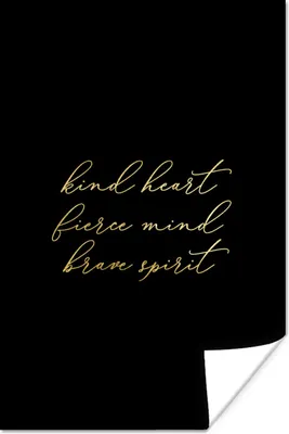 Produktbild von MuchoWow® Poster Zitat - Herz - Schwarz und Gold 60x90 cm - Wanddekoration