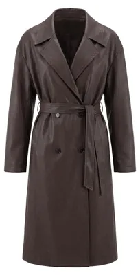 Produktbild von Damen Mantel aus Polyurethan-Polyester-Mix, braun, Größe S, Breite 56 cm, Länge 114 cm