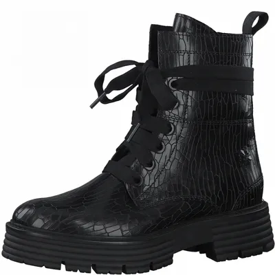Produktbild von MARCO TOZZI Damen Stiefeletten Leder Schnürboots 2-85212-27, Größe:40 EU, Farbe:Schwarz