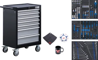 Image de Servante d'atelier, 7 tiroirs avec 129 outils