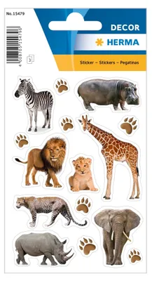 Produktbild von HERMA 15479 Dekorationssticker Afrika Tiere Mehrfarbig Set