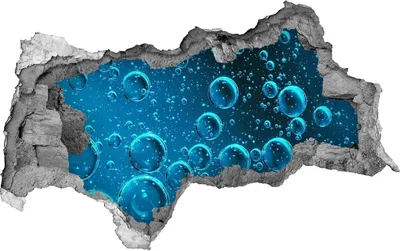 Produktbild von Selbstklebender Loch-3D-Aufkleber 95x73 cm Blasen im Wasser