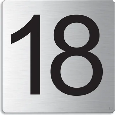 Produktbild von Türnummer I Zimmernummer I EdeIstahI TürschiId "18" I 85x85 mm I Nr.48318
