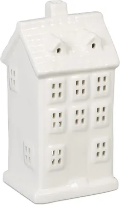 Immagine prodotto di Portacandela a forma di casetta, per 1 candelina, dimensioni: 14,5 x 7 x 6 cm, porcellana, bianco