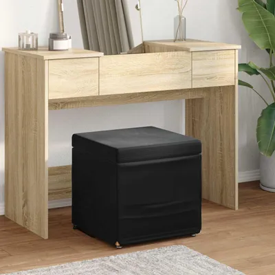 Immagine prodotto di Maison Exclusive - Poggiapiedi nero, 41 x 41 x 40 cm, in velluto e legno ingegnerizzato