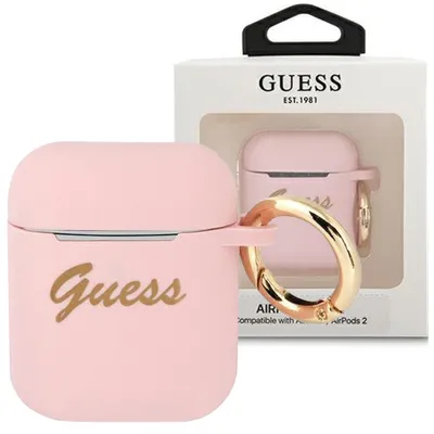 Produktbild von Erraten Gua2Sssi Airpods Abdeckung Różowy/Rosa Silikon Vintage Script