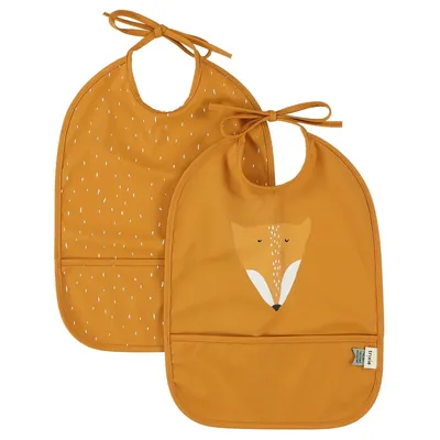 Produktbild von Trixie wasserdichtes Lätzchen 2er-Pack - Baby Lätzchen mit Auffangtasche Mr. Fox