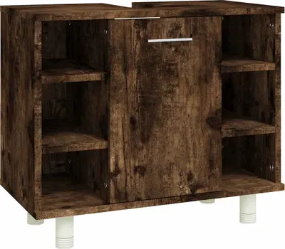 Obrázok produktu pre vidaXL Kúpeľňová skrinka Smoked Oak 60x32x53,5 cm odvodený výrobok z dreva