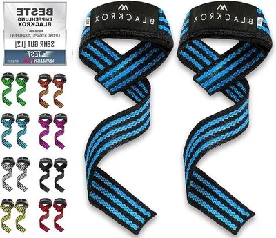 Produktbild von Famanu Lifting Straps für Deadlifts - Kraftraining und Fitnesshilfe - 1 Paar (Blau)