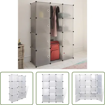 Obrázek produktu pro The Living Store Modulární šatní skříň s 9 přihrádkami 37x115x150 cm Bílá
