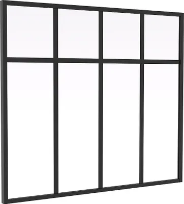 Produktbild von Design-Innenfenster aus pulverbeschichtetem Aluminium Schwarz 120 x 105 cm (B x H) – MAVORA
