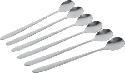 Produktbild von 6Pcs Edelstahl Stilvolle Lange Griff Latte Eisbecher Kaffee Suppe Löffel Teelöffel Neue
