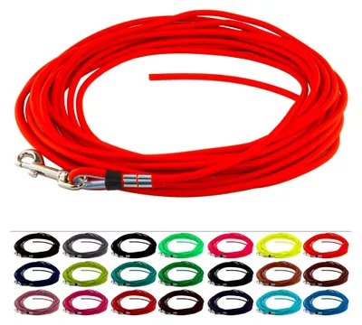 Produktbild von Runde BioThane Schleppleine für Hunde ab 25 kg, Ø 8 mm, 25 m lang, ohne Handschlaufe, Neon-Orange