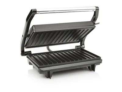 Zdjęcie produktu dla Grill kontaktowy Tristar GR-2650 - grill do panini i tostów - nieprzywierająca powłoka - pływająca pokrywa - 700 W - stal nierdzewna/czarny