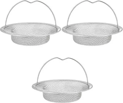 Produktbild von Duschehaarezeef aus Edelstahl, 11 cm, 3 Stück, für Bad, Dusche und Küche