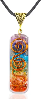 Produktbild von 7-Chakra-Halskette, handgefertigt, heilender Orgon-Anhänger, Kristall-Halskette, spirituell, mit verstellbarer Kordel für Männer und Frauen, positive Energie, Meditation, Chakra-Kristall-Schmuck, Geschenk