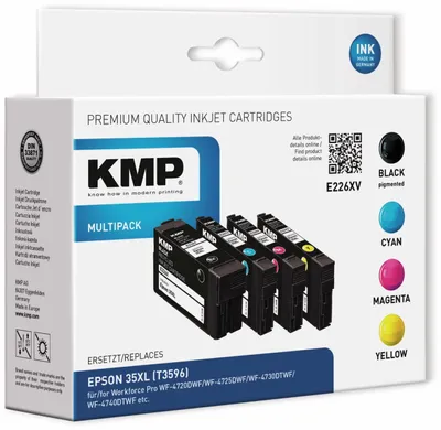 Obrázek produktu pro KMP MULTIPACK E226XV, 3100 str., 1900 str., Černá, Azurová, Purpurová, Žlutá, 4 kusů