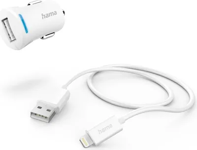 Produktbild von Hama Ladeset Auto-Ladegerät mit Ladekabel Lightning, 12 W, 1 m,