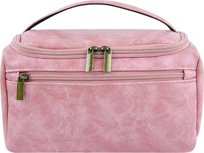Produktbild von Tragbar Kosmetiktasche, Kulturtasche, Waschtasche, Wasserdicht Reise Kulturbeutel, Rosa