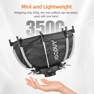 Obrázek produktu pro Andoer 30 cm/11,8" mini softbox osmiúhelníkového tvaru s odnímatelnou voštinovou mřížkou z difuzní tkaniny, kompatibilní s Andoer mini COB video světlem